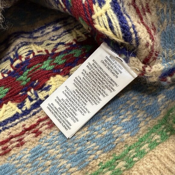 Polo Ralph Lauren Fair Isle Jacquard Wool Alpaca Holiday Sweater Sportsman L - Picture 8 of 13